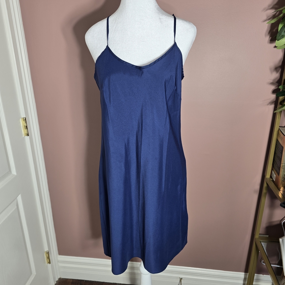 NANETTE LEPORE dark navy floral birds button pleats belted knee dres - Picture 4 of 5